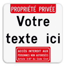 Achetez sur  votre Panneau Propriété privée