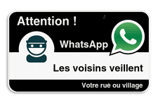 Panneau WhatsApp - Texte personnalisé - Noir