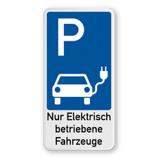 Parkschilder - Parkplatz Nur Elektrisch betriebene Fahrzeuge