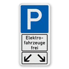 Parkschilder - Zwei Elektrofahrzeuge frei