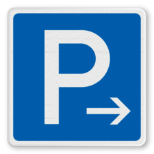 Richtzeichen 314 - Parken mit weißem Pfeil