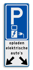 Verkeersbord parkeren elektrische auto's voor 2 vakken