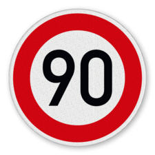 Vorschriftszeichen 274-90 - Zulässige Höchstgeschwindigkeit 90 km/h