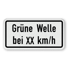 Verkehrszusatzeichen 1012-34 - Grüne Welle bei XX km/h