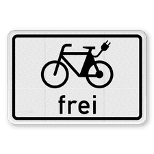 Verkehrszusatzeichen 1022-13 - E-Bikes frei