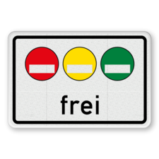Verkehrszusatzeichen 1031-50 - Freistellung vom Verkehrsverbot nach § 40 Abs. 1 BlmSchG – rote, gelbe und grüne Plakette frei