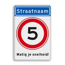 Informatiebord Straatnaam + snelheidsbeperking