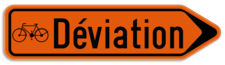 Panneau de signalisation - F41 - Déviation pour les cyclistes - Droite