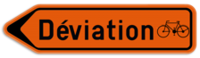 Panneau de signalisation - F41 - Déviation pour les cyclistes - Gauche