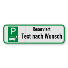 Parkschilder - Parkplatz für Elektro-Fahrzeuge Reserviert mit Text nach Wunsch