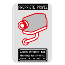 Surveillance par caméra - Propriété privée - Accès interdit art. 3.67