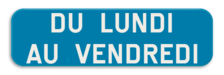 Panneau SB250 - G type V - Panneaux additionnels d'arrêt et de stationnement