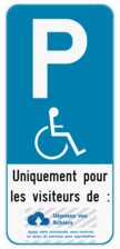 Panneau de stationnement E9 - Handicapé - Texte personnalisé - Logo personnalisé