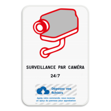 Surveillance par caméra - Texte et logo personnalisé