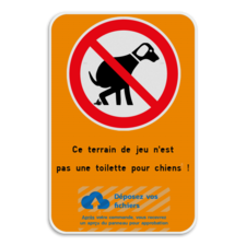 Panneau d'information - Pas de déjection canines - Logo personnalisé