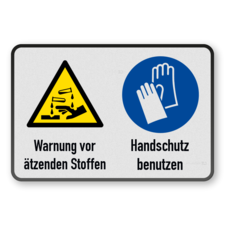 Kombinationsschilder mit zwei Verbots-, Warn- und Gebotszeichen