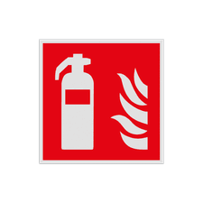 Brand bord met pictogram Blusapparaat