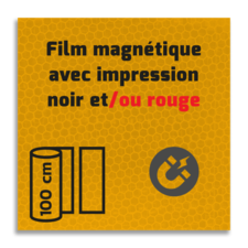 Film magnétique réfléchissant jaune FLUOR de classe 3 avec impression noir/rouge