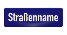 Straßennamenschild 600x200mm - 1 Zeile ohne Rand