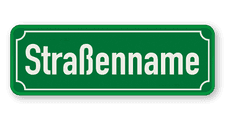 Straßennamenschild 600x200mm - 1 Zeile mit Rand