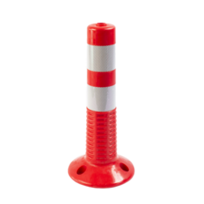 Balise flexible ComeBack en caoutchouc - rouge/blanc reflex - Ø80mm