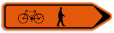 Panneau de signalisation - F41 - Bicyclette et pièton - Droite