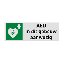 Veiligheidspictogram E010 - AED in dit gebouw aanwezig - reflecterend