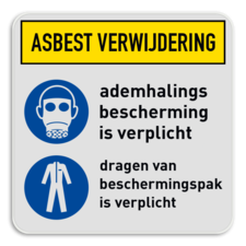 Veiligheidsbord Asbest met veiligheidsinstructies