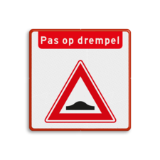 Verkeersbord RVV J38 - Vooraanduiding verkeersdrempel met tekst