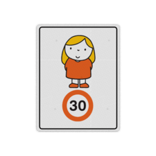 Sticker reflecterend - Dick Bruna snelheid - meisje met oranje jurkje