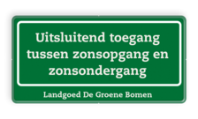 Bord met eigen tekst - groen/wit - reflecterend