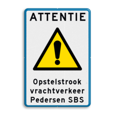 Attentiebord met pictogram en eigen tekst