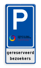 Verkeersbord RVV E08 met bedrijfslogo en tekst