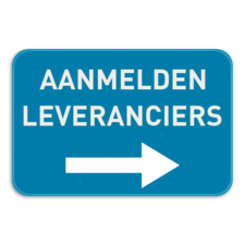 Informatiebord - Aanmelden leveranciers met pijl