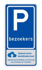 Parkeerbord voor bezoekers met logo