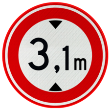 Sticker maximale doorrijhoogte rond 180mm - RVV C19