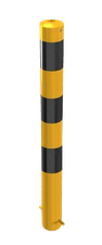 Rampaal staal Ø89mm geel/zwart - met grondanker of bodemmontage