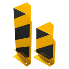 Hoekbeschermer staal 160x160x5mm - geel/zwart - vloermontage