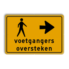 Omleidingsbord - voetgangers oversteken - Werk in uitvoering