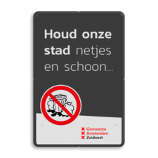 Mottobord - Houd onze stad schoon met logo