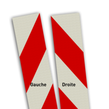 Bordure de cadre auto-adhésive de 200mm avec des bandes diagonales rouges/blanches classe 3
