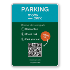 Information sign aluminum reflective class 1 - Mobypark QR-code