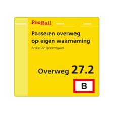 Waarschuwingsbord ProRail - Passeren overweg op eigen waarneming - 300x280mm