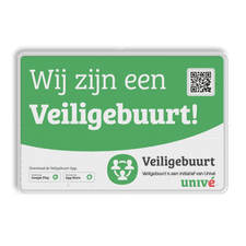 Buurtpreventiebord Veiligebuurt.nl initiatief van univé