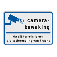 Informatiebord camerabewaking visitatieregeling van kracht - reflecterend