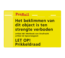 Waarschuwingsbord ProRail - Beklimmen object verboden - 300x190mm