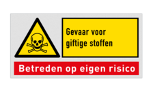 Waarschuwingsbord W016 met tekst Gevaar voor giftige stoffen