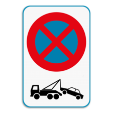 Parkeerverbod E3 met wegsleep pictogram