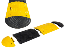 Verkeersdrempel rubber compleet - 15-20km/u - 50mm hoog - geel zwart