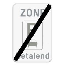 Verkeersbord SB250 ZE9aT/ - Einde